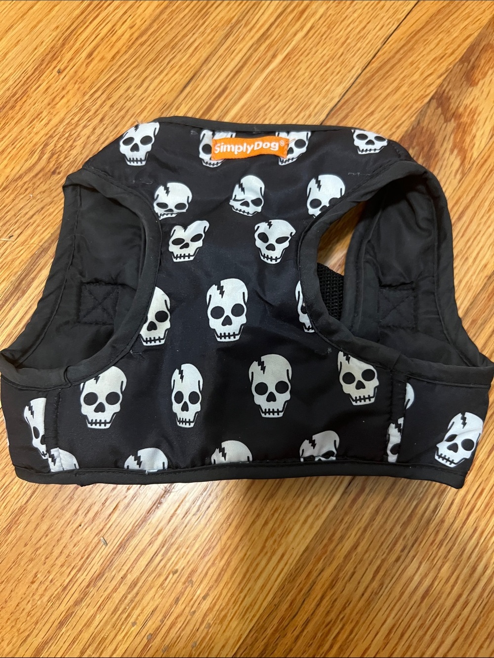 Black Skull Pattern medium Dog Harness